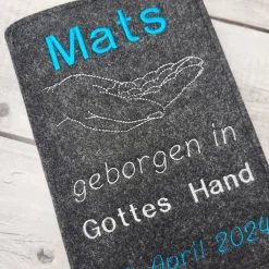 Gotteslobhülle, Gotteslobeinband Gottes Hand türkis, weiß