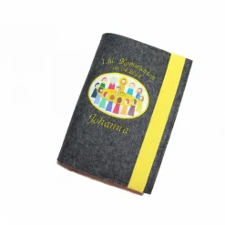 Gotteslobhülle Hülle für Gotteslob Merino Wollfilz Filz Stickerei 1.hl. Kommunion inkl. Name + Datum + Abendmahl Aufnäher Geschenk Kommunion