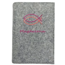 Gotteslobhülle Ichtys Fische Name personalisierbar. Filz vegan K107