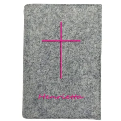 Gotteslobhülle Ichtys Kreuz Name personalisierbar. Filz vegan K119