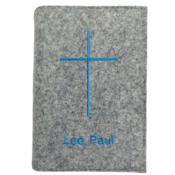 Gotteslobhülle Ichtys Kreuz Name personalisierbar. Filz vegan K118