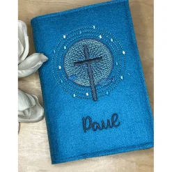 Gotteslobhülle, Kommunion, Firmung, Konfirmation, Kreuz, gestickt, Filz, Geschenk, Mädchen, Junge,  personalisierbar