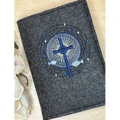 Gotteslobhülle, Kommunion, Firmung, Konfirmation, Kreuz, gestickt, Filz, Geschenk, Mädchen, Junge,  personalisierbar