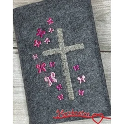 Gotteslobhülle, Kommunion, Firmung, Konfirmation, Kreuz, gestickt, Filz, Geschenk, Mädchen, Junge,  personalisierbar, mi