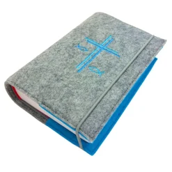 Gotteslobhülle Kreuz Fische Name personalisiert. Filz. mit Verschluss