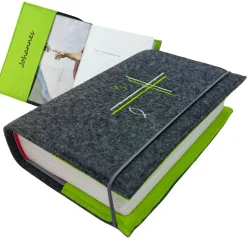 Gotteslobhülle Kreuz Fische Name personalisiert. Filz. mit Verschluss