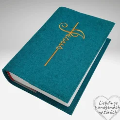 Gotteslobhülle KREUZ JESUS Schriftzug Filz. Gesangbuch. Gotteslob  KL225