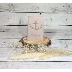 Gotteslobhülle Kreuz mit Blätter Gebetbuchhülle Filz personalisiert