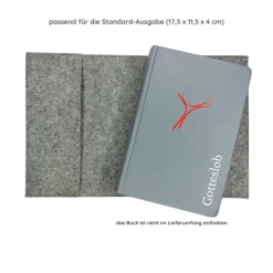 Gotteslobhülle Kreuz Name personalisiert. Filz vegan K117