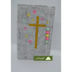 Gotteslobhülle mit Gummikordel und Sternen-Perlen