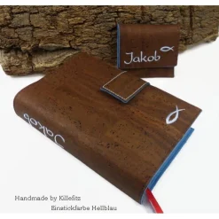 Gotteslobhülle personalisiert aus Kork – Bibelhülle, Geschenk zur Kommunion & Konfirmation