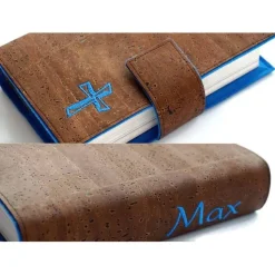 Gotteslobhülle personalisiert aus Kork – Bibelhülle, Geschenk zur Kommunion & Konfirmation