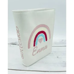 Gotteslobhülle Regenbogen Hülle Geschenk Kommunion Geschenkidee personalisiert Kunstleder edel optional Rosenkranztasche