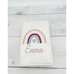 Gotteslobhülle Regenbogen Hülle Geschenk Kommunion Geschenkidee personalisiert Kunstleder edel optional Rosenkranztasche