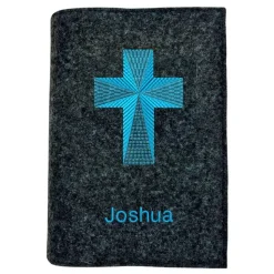 Gotteslobhülle Reliefkreuz Name personalisierbar. Filz vegan K110