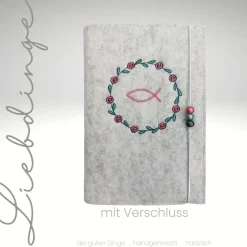 Gotteslobhülle ROSENKRANZ Filz. mit Verschluss. Gesangbuch. Gotteslob  KL239