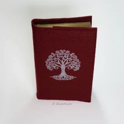 Gotteslobhülle, weinroter Filz mit mit Lebensbaum