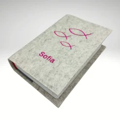 Gotteslobhülle Wollfilz Ichtys Fische Name personalisiert Filz