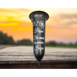 Grab Vase, Grabdeko, Grabschmuck Pusteblume