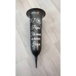 Grab Vase, Grabdeko, Grabschmuck Pusteblume