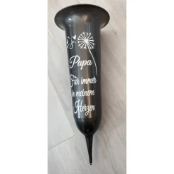 Grab Vase, Grabdeko, Grabschmuck Pusteblume