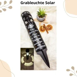 Grabbleuchte, Grabkerze, weihnachtlich, Solar