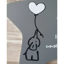 Grabdeko für Sternenkind | wetterfester personalisierter Stern mit Elefant | kindgerechte Grabgestaltung
