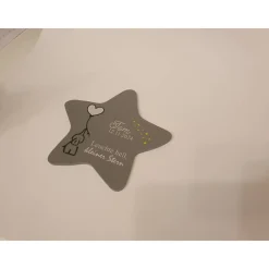 Grabdeko für Sternenkind | wetterfester personalisierter Stern mit Elefant | kindgerechte Grabgestaltung