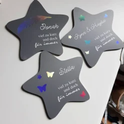 Grabdeko Kindergrab | Deko für Sternenkinder | Grabgestaltung Kind | Regenbogenfolie | wetterfest