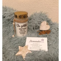 Grabkerze - Du fehlst. Gestern. Heute. Morgen. Immer.