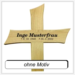 Grabkreuz Unfallkreuz Eiche3 inklusive Beschriftung Übergangskreuz Wegekreuz