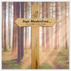 Grabkreuz Unfallkreuz Eiche2 inklusive Beschriftung Übergangskreuz Wegekreuz Holzkreuz