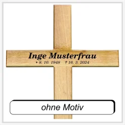 Grabkreuz Unfallkreuz Eiche1 inklusive Beschriftung Übergangskreuz Wegekreuz Holzkreuz