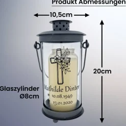 Grablaterne individuell gestaltet, Trauerlicht, Erinnerungslaterene, Grablicht
