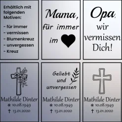 Grablaterne mit Stab individuell gestaltet, Trauerlicht, Erinnerungslaterene, Grablicht