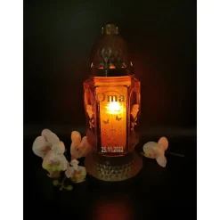 Grablicht , Personalisiert,  Gedenklicht, Trauerlicht, Trauerlaterne, Erinnerungslicht, Grab Laterne