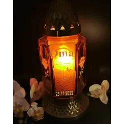 Grablicht , Personalisiert,  Gedenklicht, Trauerlicht, Trauerlaterne, Erinnerungslicht, Grab Laterne