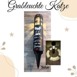 Grablicht/ erinnerungslicht Solar für Pferde, Personalisiert, Gedenklicht, Trauerlicht, Erinnerungslicht, Grabdekoration