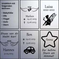 Grablicht mit Stab Sternenkind individuell gestaltet, Trauerlicht, Erinnerungslaterene, Grablaterne Kind