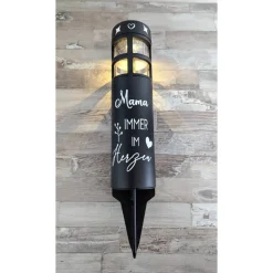 Grablicht Solar, Personalisiert, Gedenklicht, Trauerlicht, Erinnerungslicht, Grabdekoration