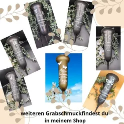 Grablicht Solar Pusteblume, Personalisiert,  Gedenklicht, Trauerlicht, Erinnerungslicht, Grab