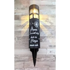 Grablicht Solar Pusteblume, Personalisiert,  Gedenklicht, Trauerlicht, Erinnerungslicht, Grab