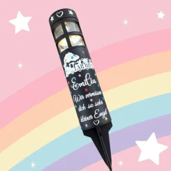 Grablicht Solar süßer Zug, Sternenkind Personalisiert,  Gedenklicht, Trauerlicht, Erinnerungslicht, Grabschmuck Kind