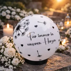 Grablicht Solar Sternenkind – Individuelles Licht als Grabschmuck mit persönlicher Gravu