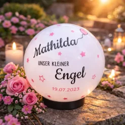 Grablicht Solar Sternenkind – Individuelles Licht als Grabschmuck mit persönlicher Gravur