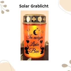Grablicht Solar Sternenkind Elefant, Personalisiert, Kerze, Gedenklicht, Trauerlicht, Erinnerungslicht, Grab