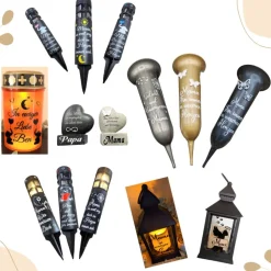 Grablicht Solar Sternenkind Bärchen, Personalisiert, Kerze, Gedenklicht, Trauerlicht, Erinnerungslicht, Grab