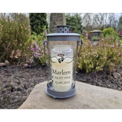 Grablicht Sternenkind individuell gestaltet, Trauerlicht, Erinnerungslaterene, Grablaterne Kind