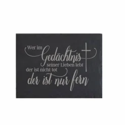 Grabschmuck Trauerschild Grab Schmuck Friedhof Grabplatte Stein Schiefer schwarz Steinplatte Platte Garten Erde