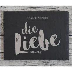 Grabschmuck Trauerschild Grab Schmuck Friedhof Grabplatte Stein Schiefer schwarz Steinplatte Platte Garten Erde